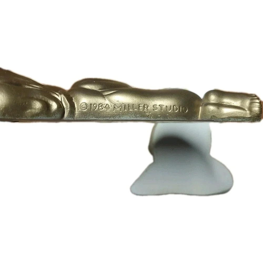 Boy Girl Child Praying Vintage Miller Studio 80s Antique Gold Color‎ Wall Decor